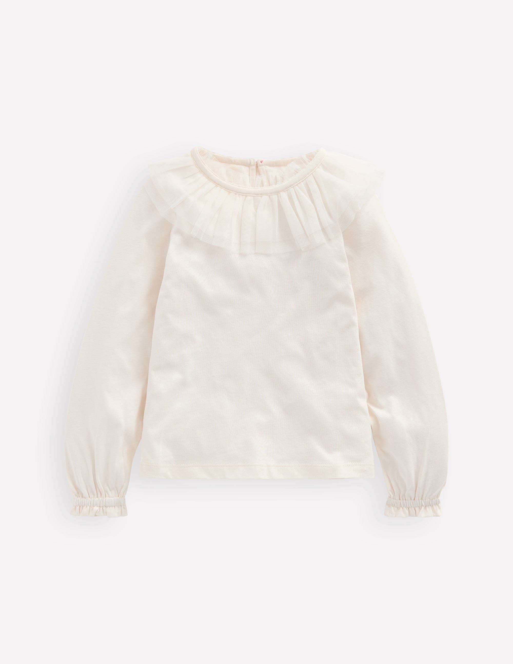 Tulle Jersey Top-Soft Ivory - Image 4