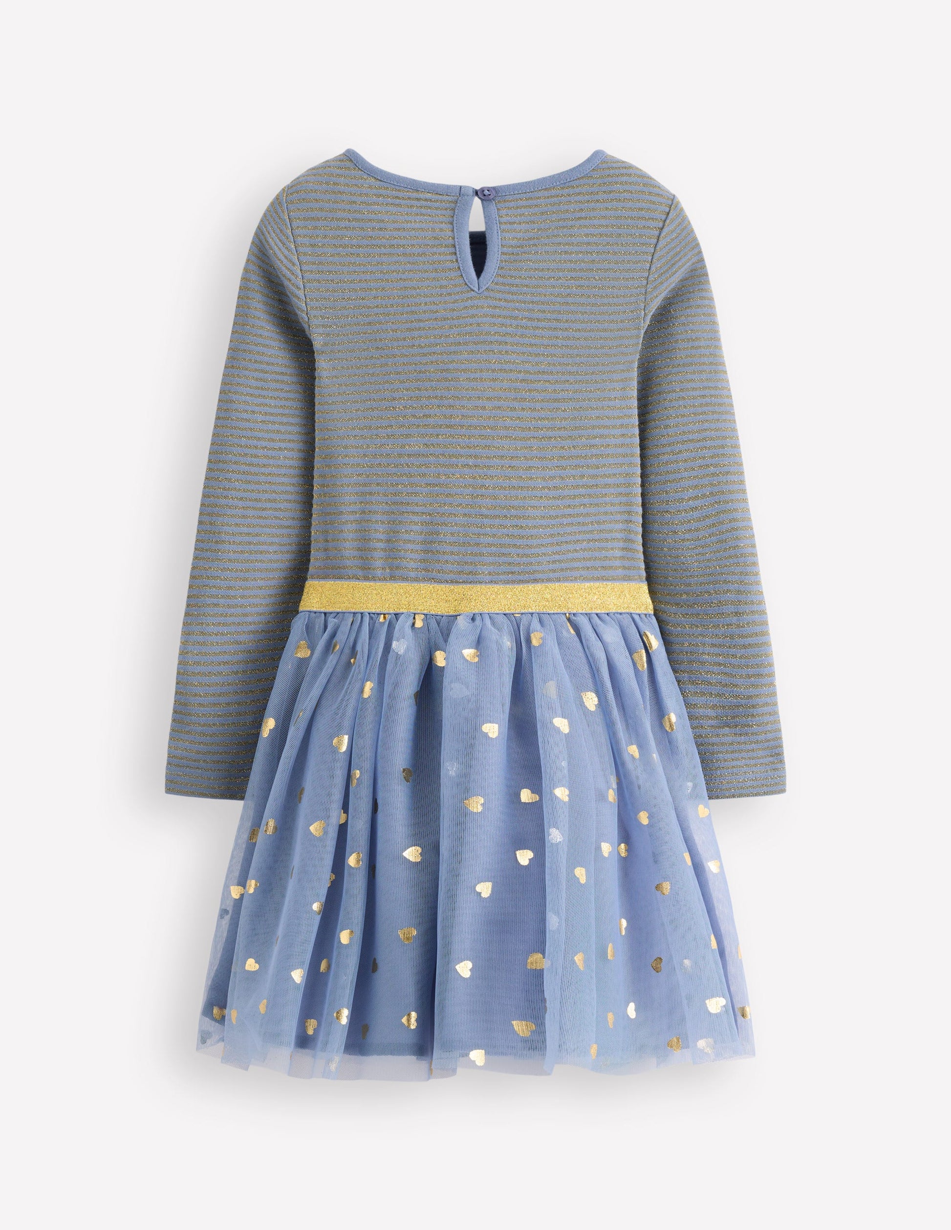 Twirly Tulle Mix Dress-Stormbolt Blue/ Gold Confetti-5