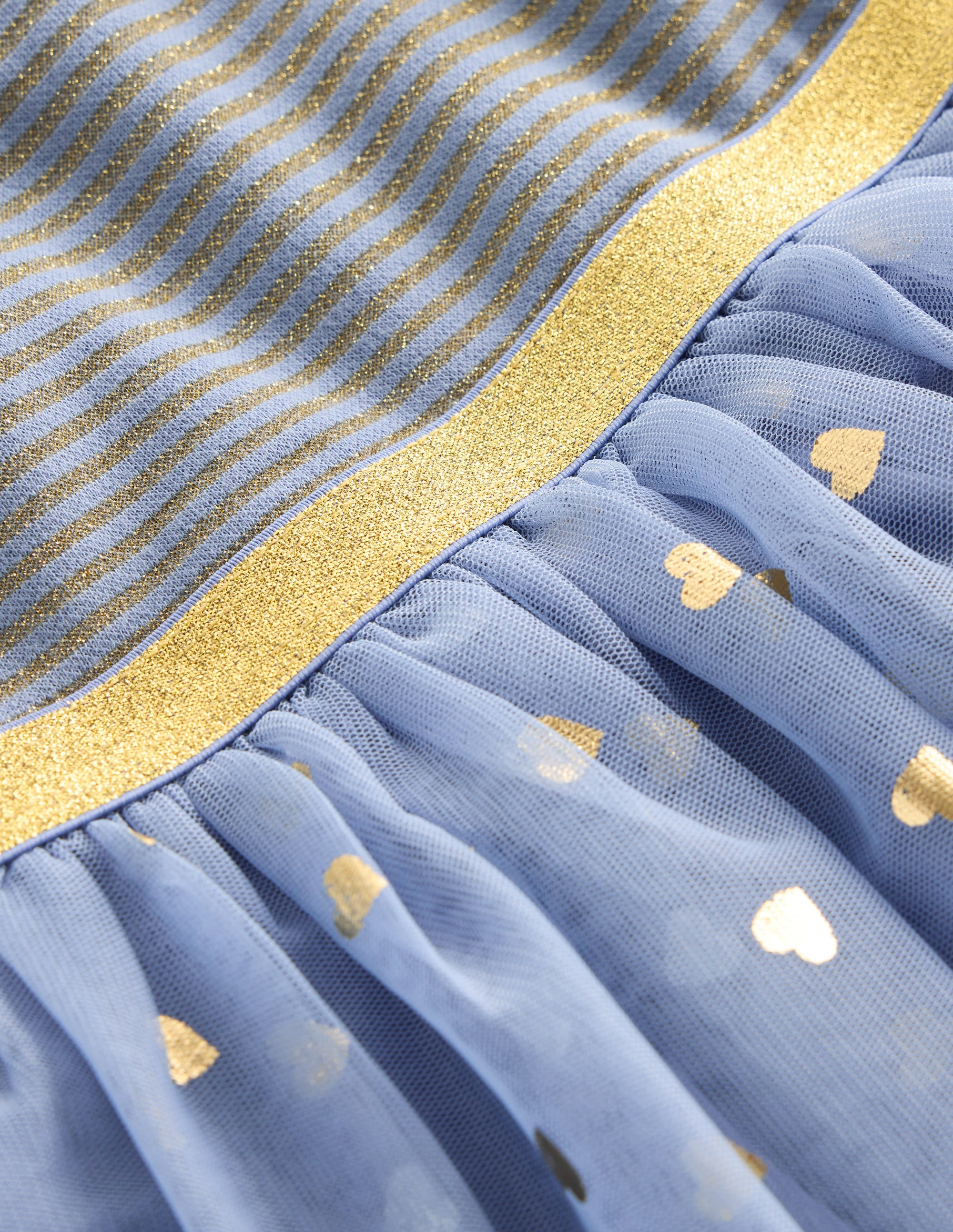 Twirly Tulle Mix Dress-Stormbolt Blue/ Gold Confetti - Image 6