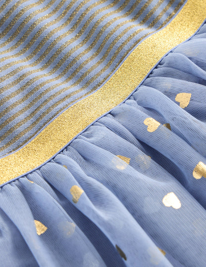 Twirly Tulle Mix Dress-Stormbolt Blue/ Gold Confetti-6