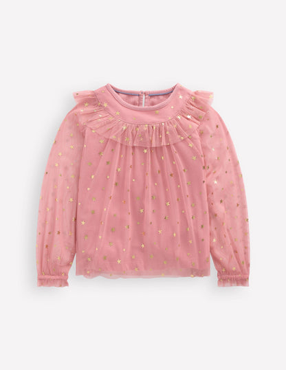 Tulle Party Top-Almond Pink Stars-4