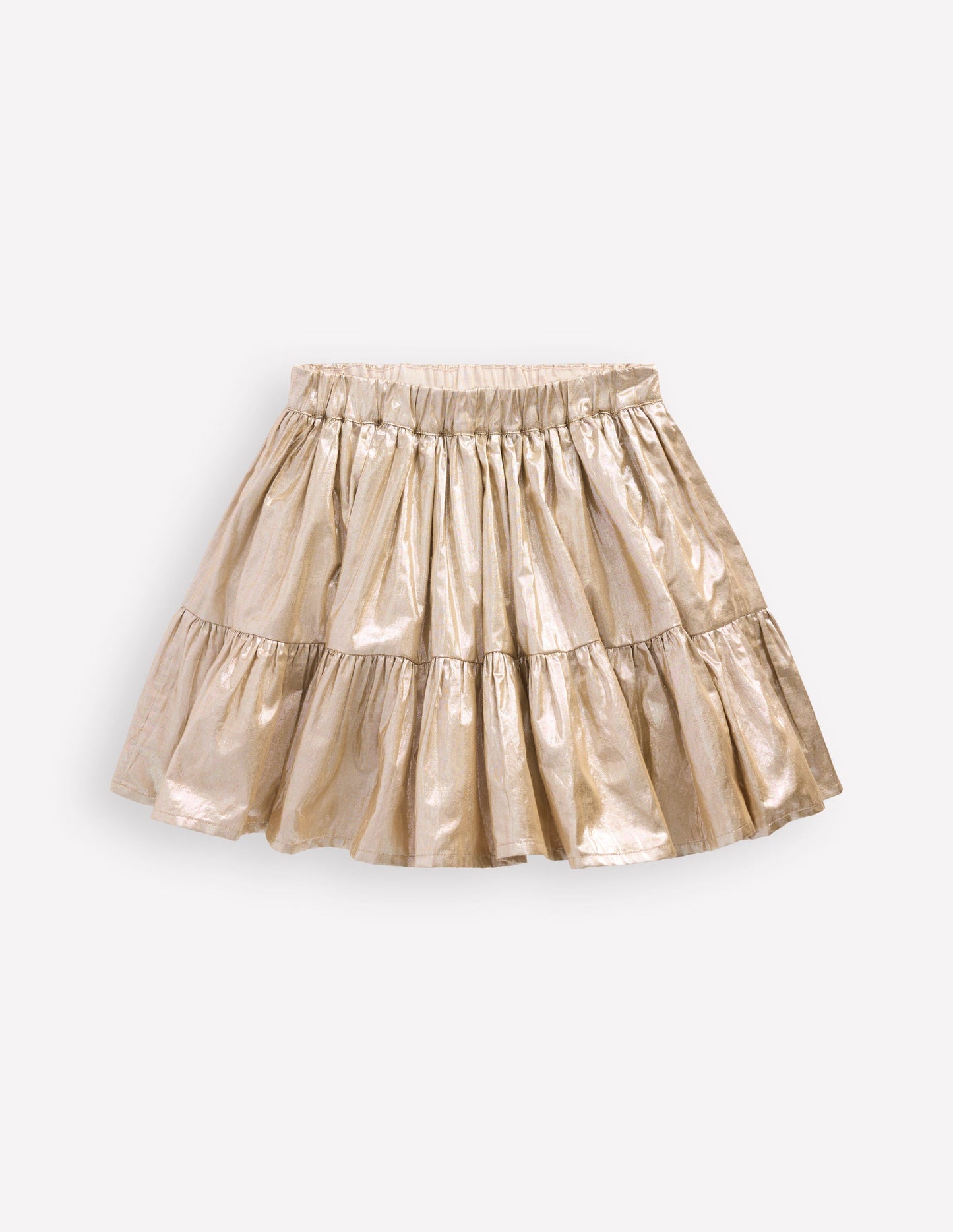 Metallic Tiered Skirt-Gold Metallic