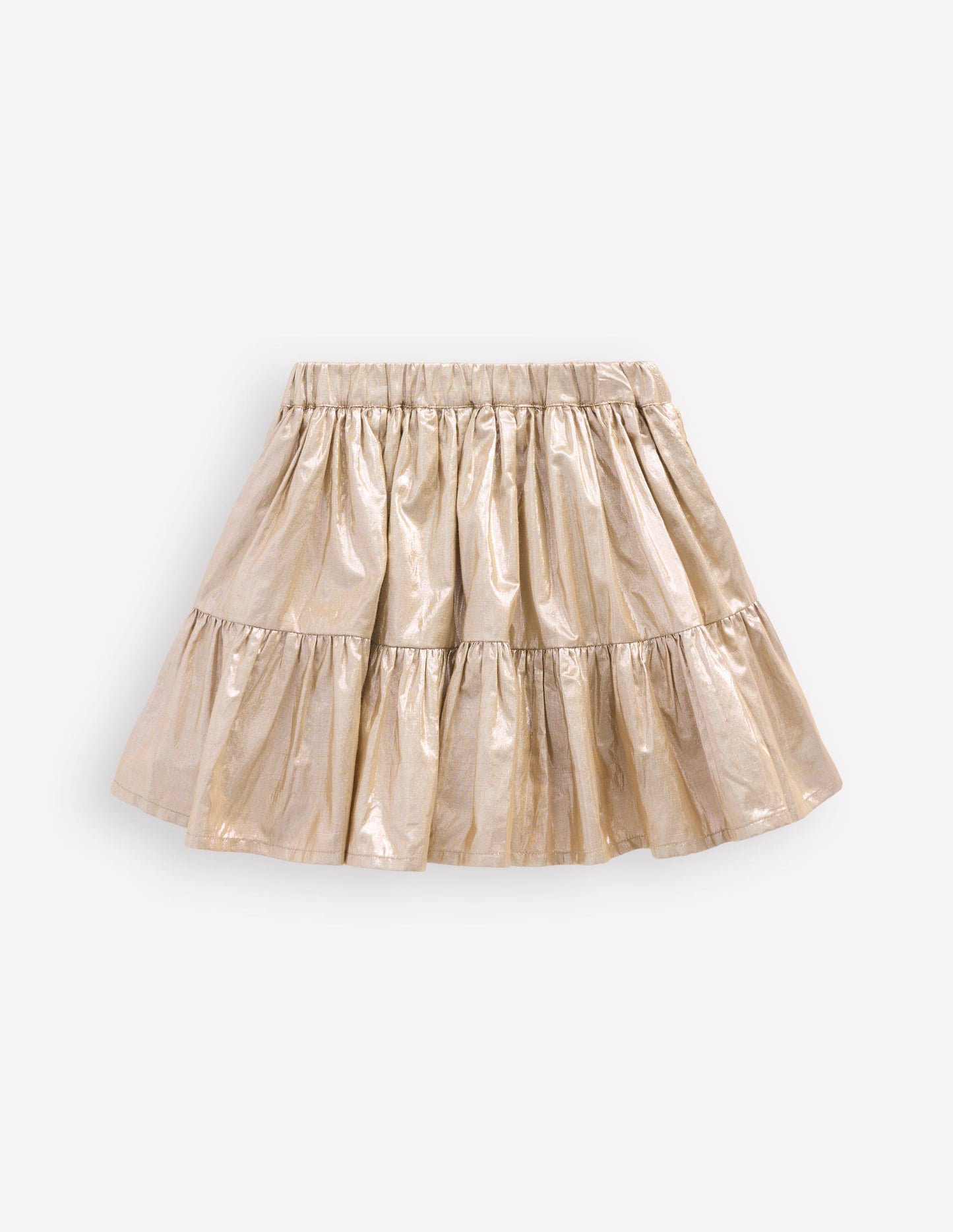 Metallic Tiered Skirt-Gold Metallic