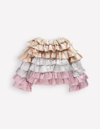 Metallic Tiered Jacket-Metallic Colourblock-3