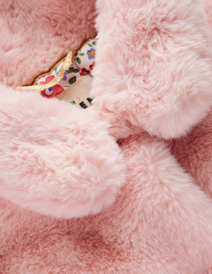 Faux Fur Collared Coat-Pink-4