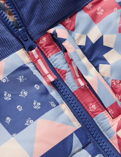 Cosy Puffer Jacket-Alaskan Blue Patchwork-4