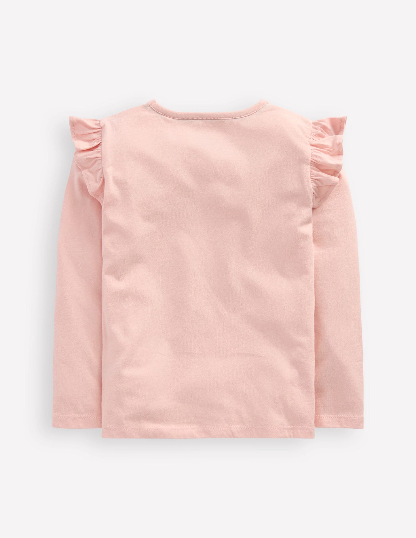 Frill Sleeve Appliqué T-shirt-Chalk Pink Christmas Tree