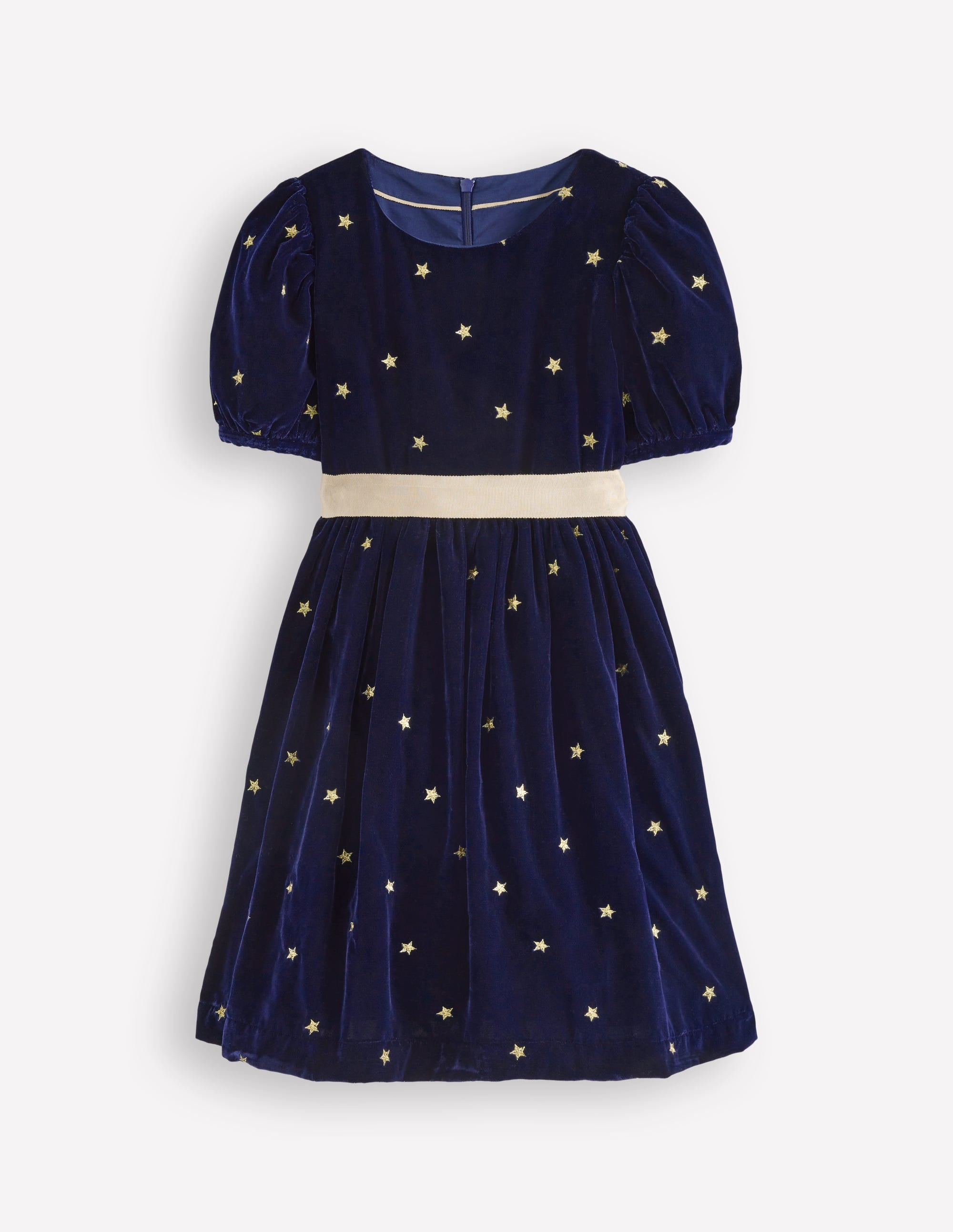 Velvet Party dress-College Navy Gold Stars - Image 5