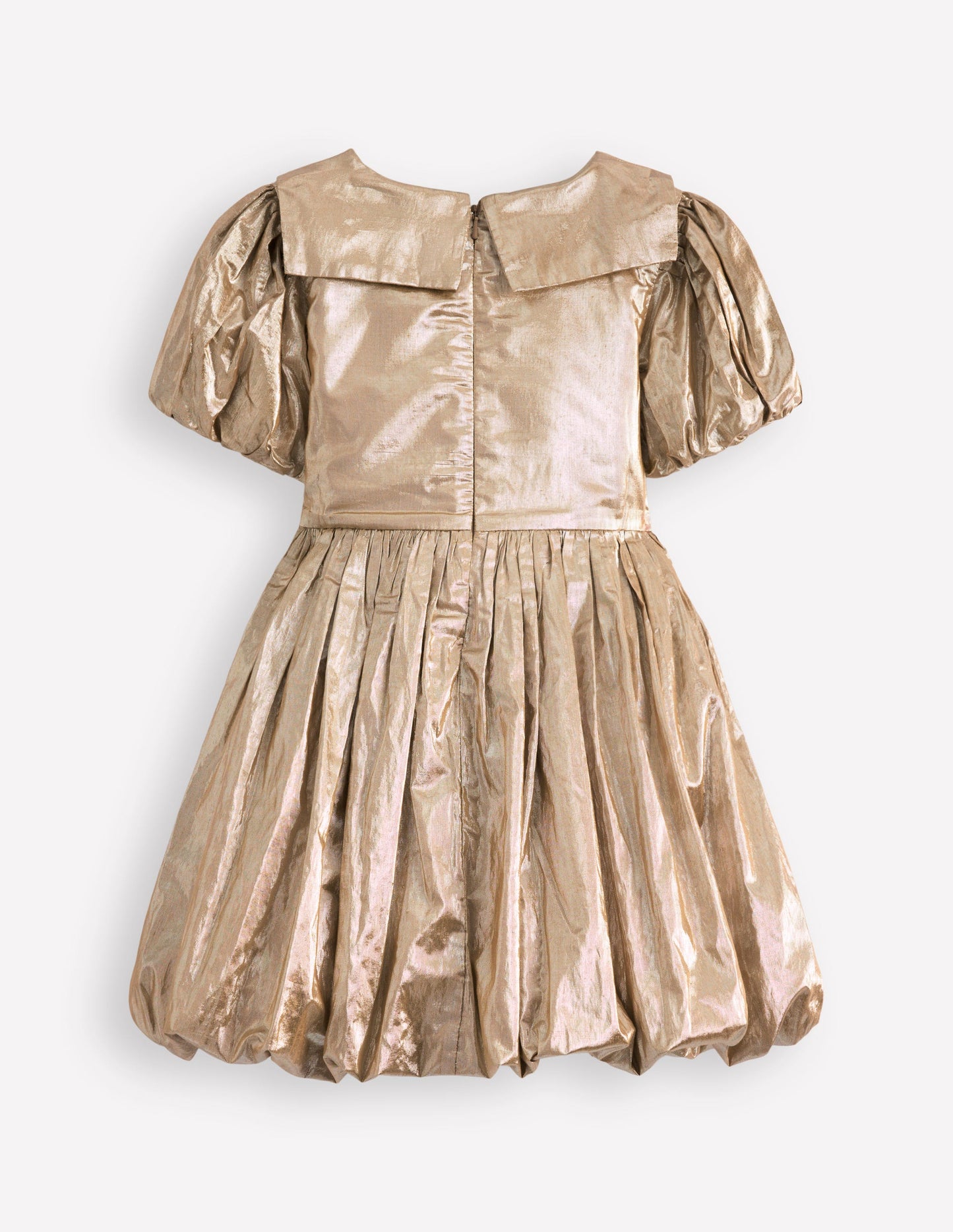 Bubble Hem Party Dress-Gold