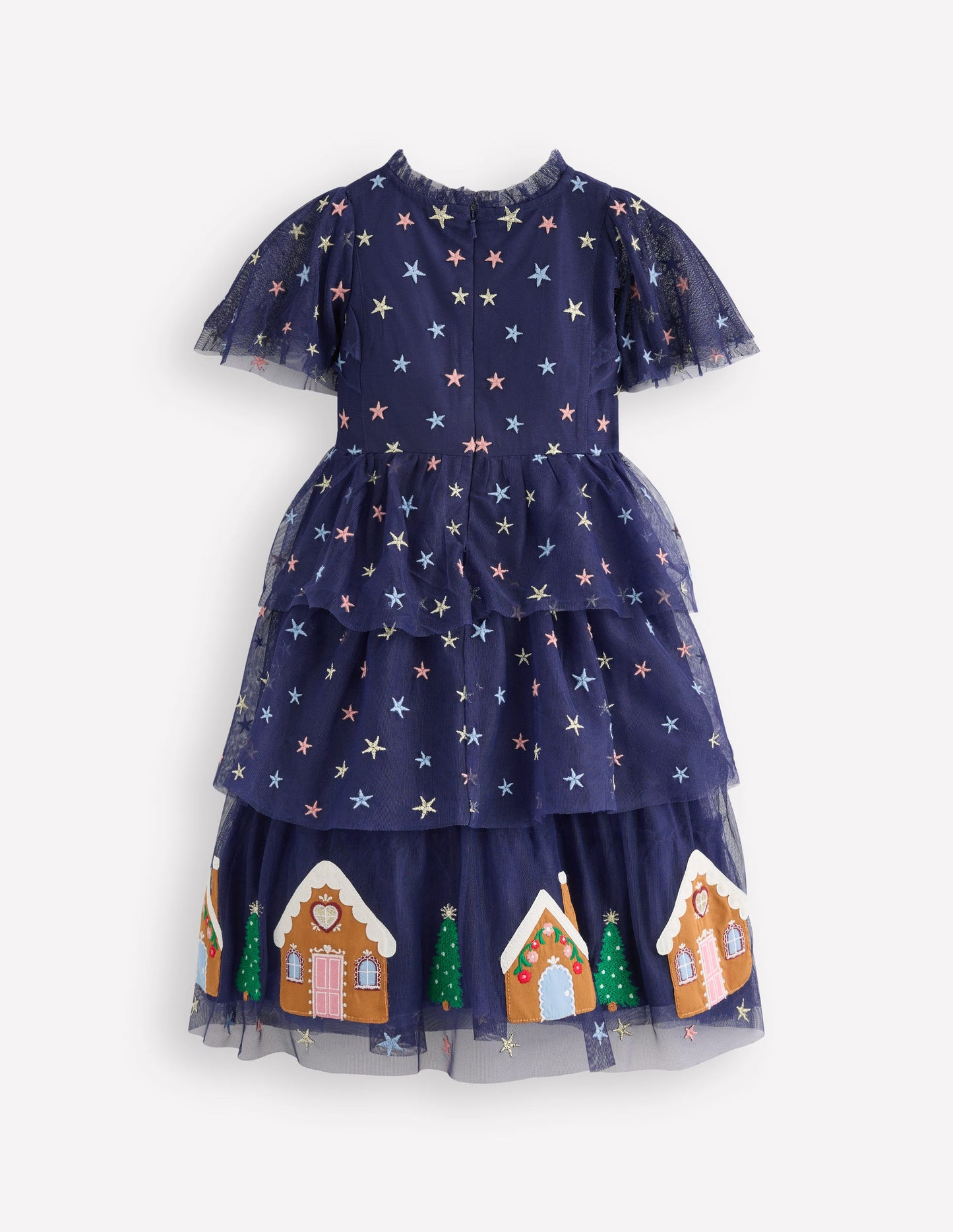 Tulle Tiered Gingerbread Dress-Medieval Blue