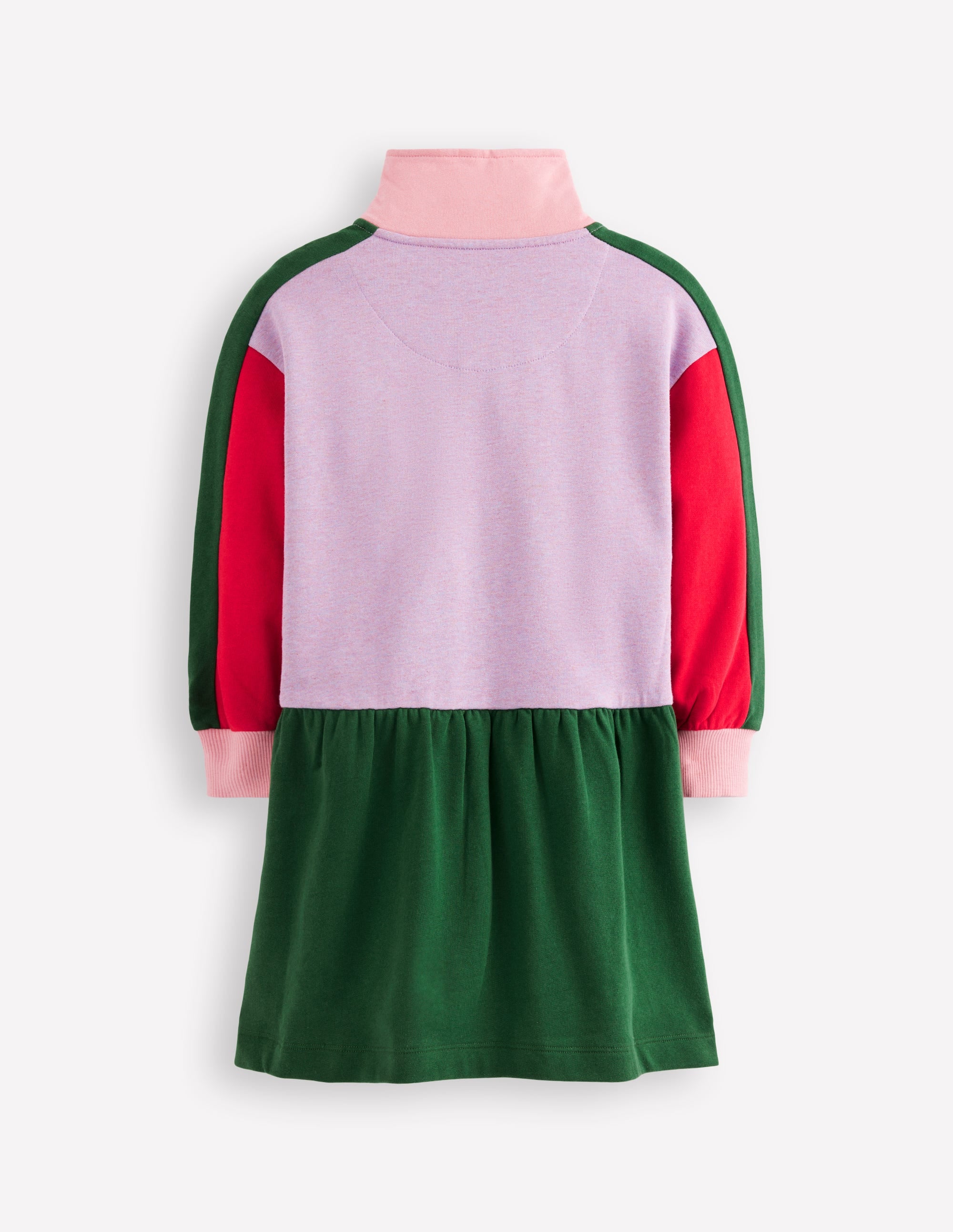 Half Zip Sweat Dress-Colour Block Marl - Image 3