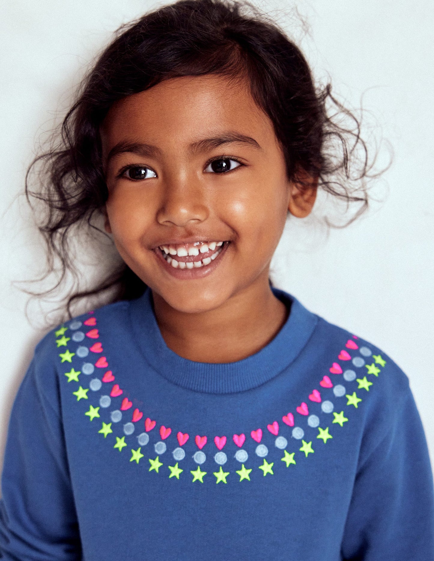 Drop Waist Sweatshirt Dress-Bluejay Embroidery