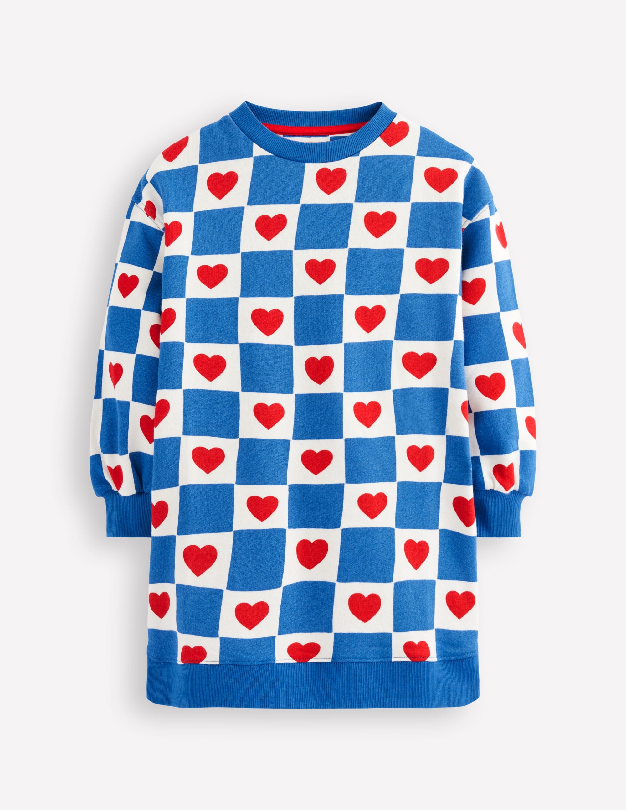 Ami Relaxed Sweatshirt Dress-Blue Heart Stamp - Image 3