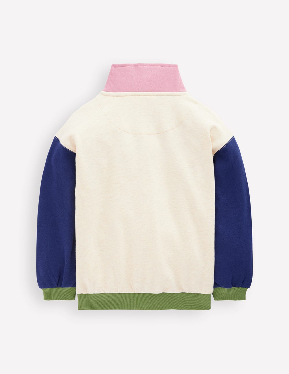 Half-zip Sweatshirt-Oatmeal Marl Colourblock-2