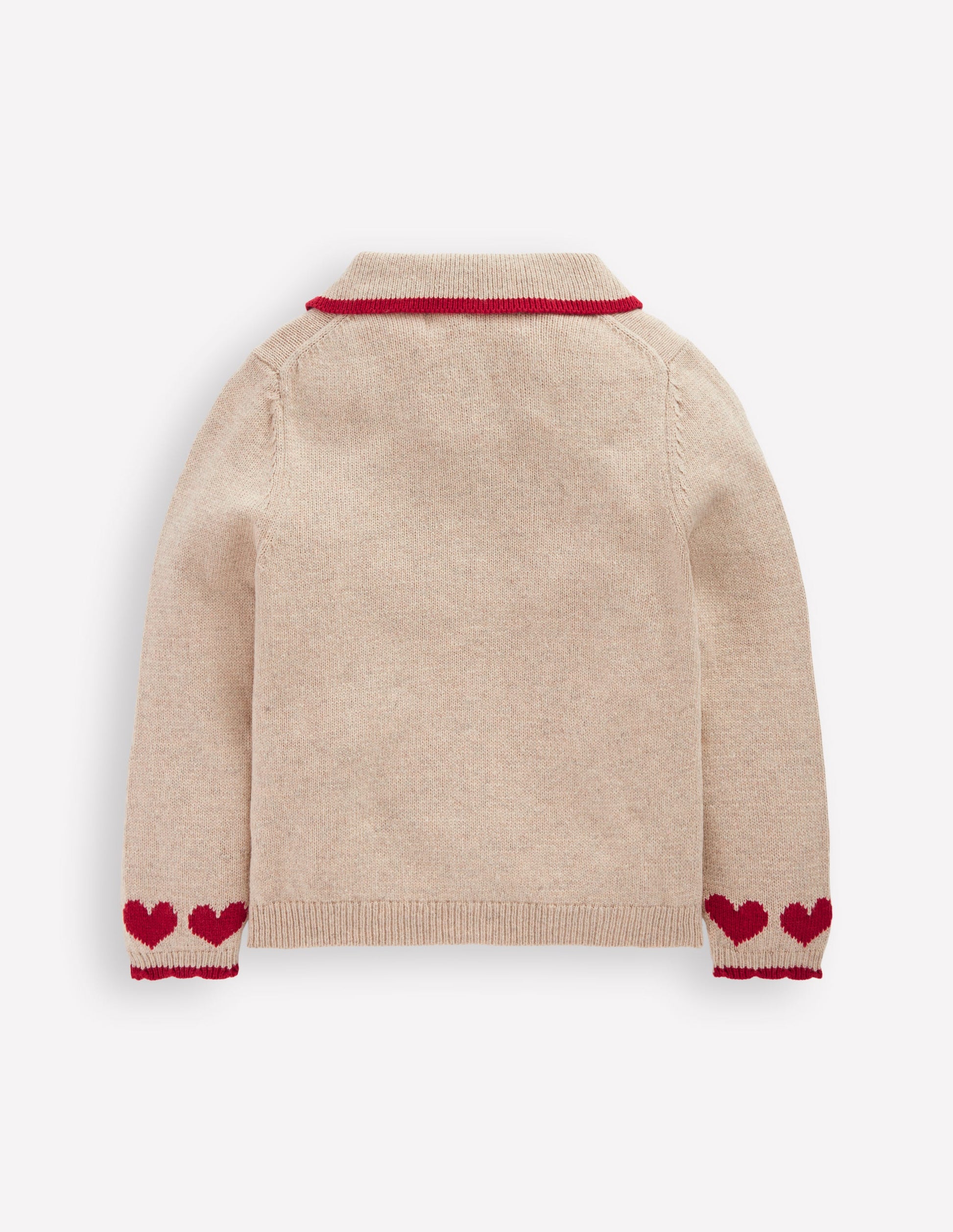 Collared Logo Cardigan-Chinchilla Melange Heart-3
