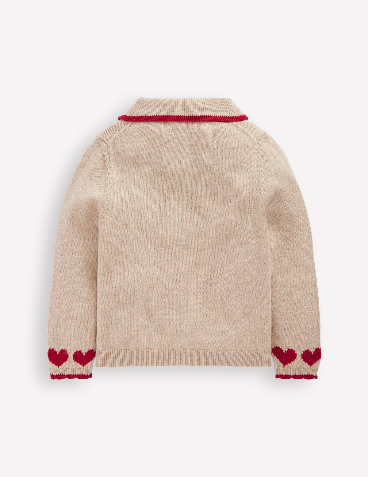 Collared Logo Cardigan-Chinchilla Melange Heart - Image 3