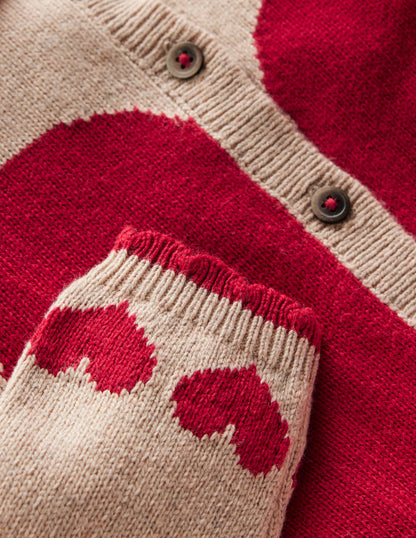 Collared Logo Cardigan-Chinchilla Melange Heart-4