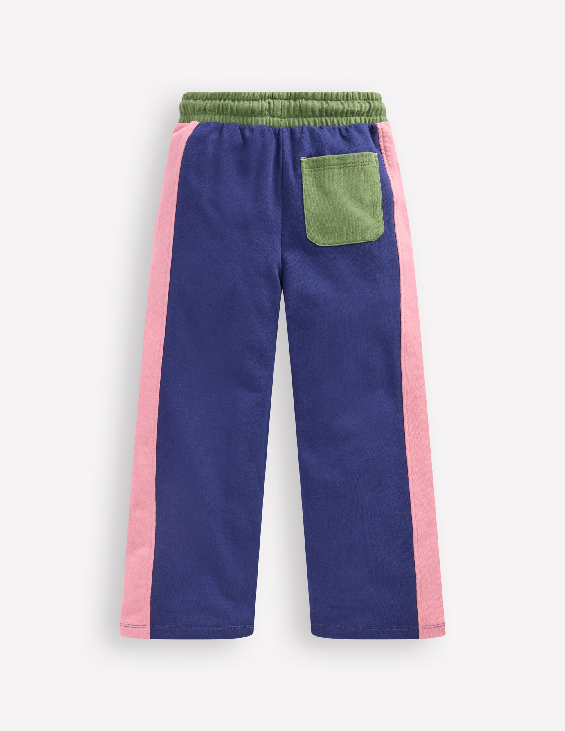 Wide Leg Colourblock Joggers-Starboard Blue Colourblock-2