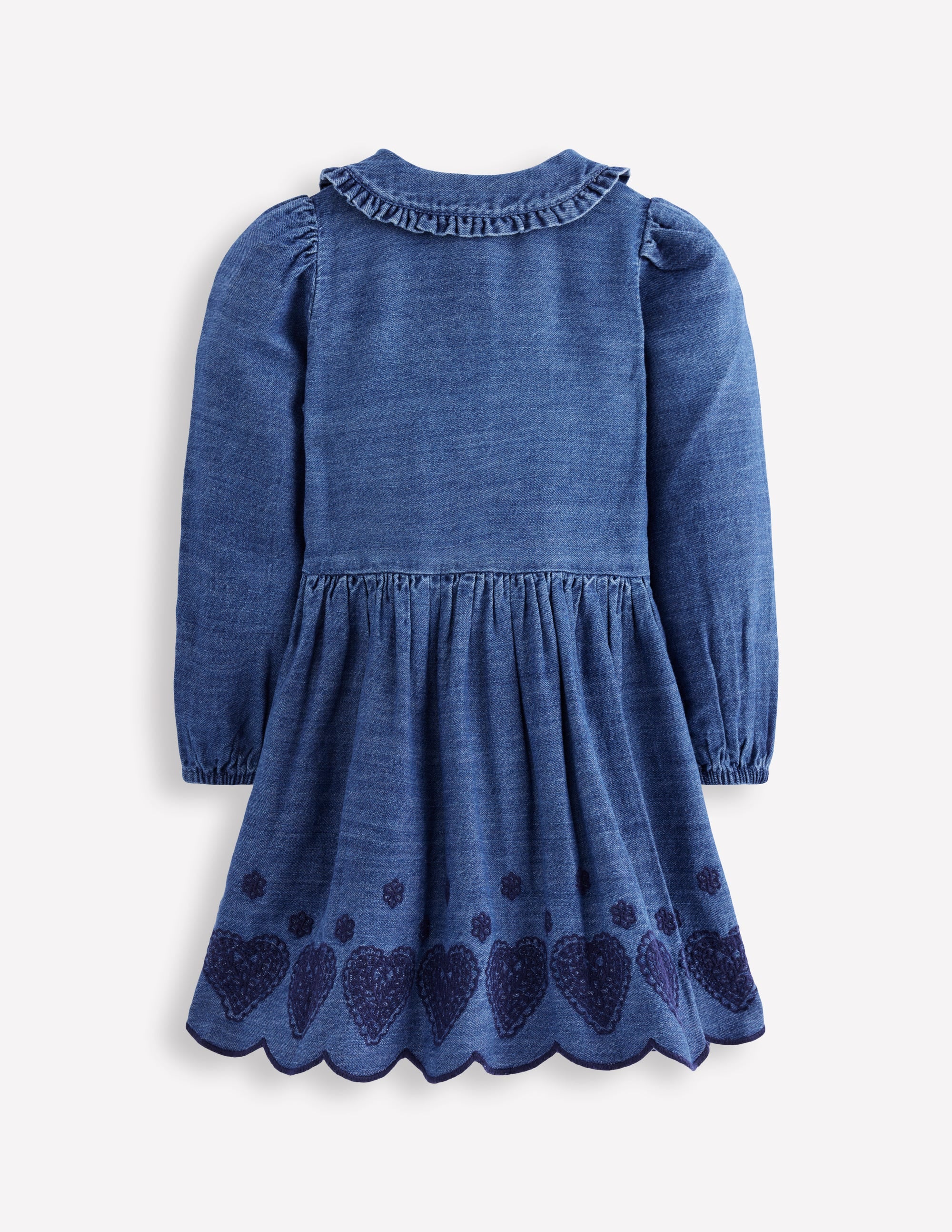 Pretty Shirt Dress-Mid Vintage Broderie Hearts - Image 2