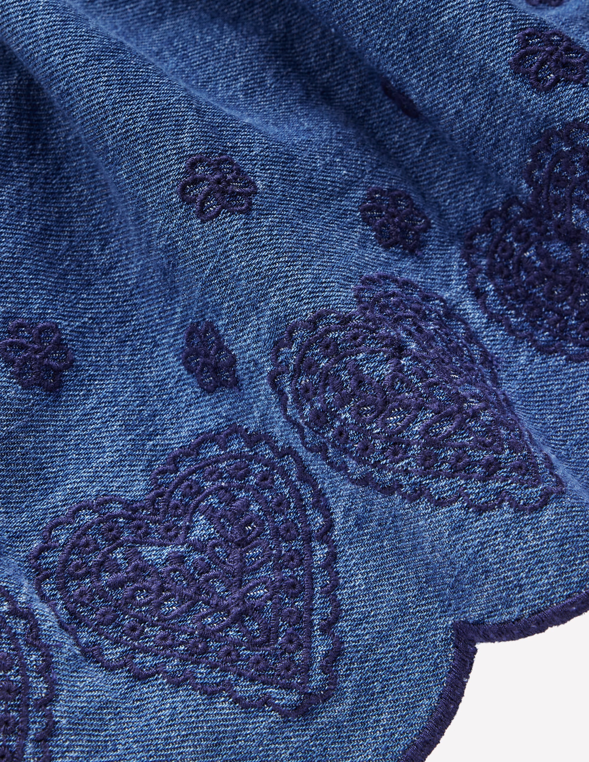 Pretty Shirt Dress-Mid Vintage Broderie Hearts - Image 3