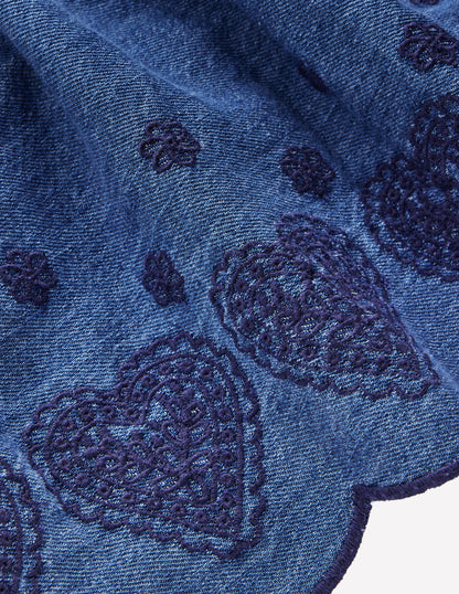 Pretty Shirt Dress-Mid Vintage Broderie Hearts-3