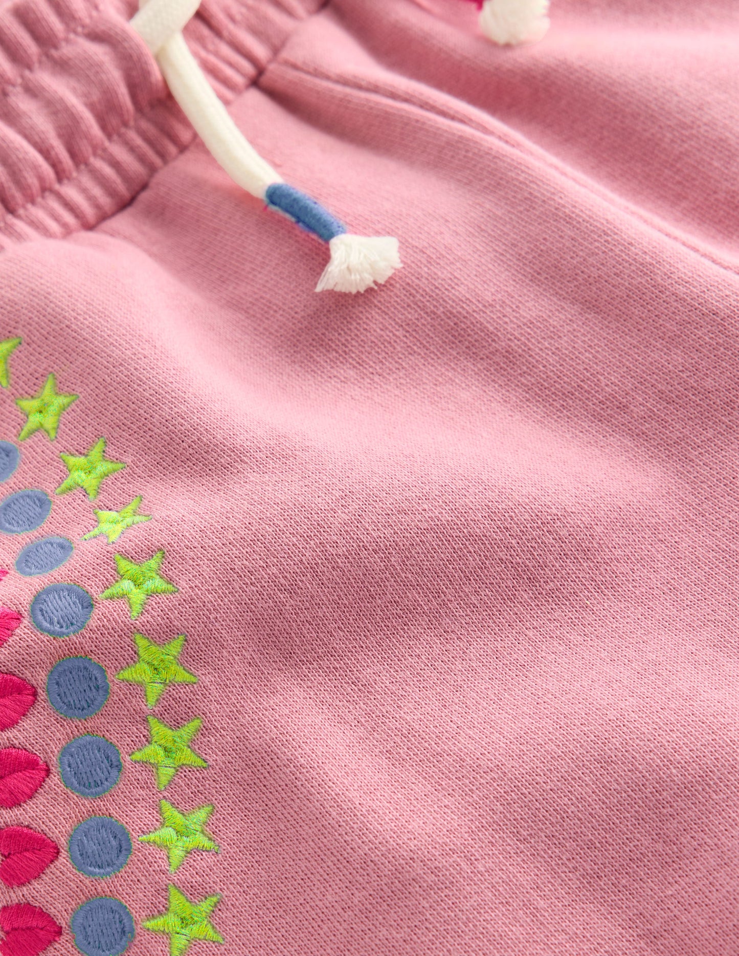 Embroidered Kickflare Joggers-Pink Haze Embroidery