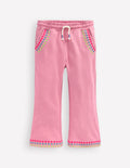 Embroidered Kickflare Joggers-Pink Haze Embroidery