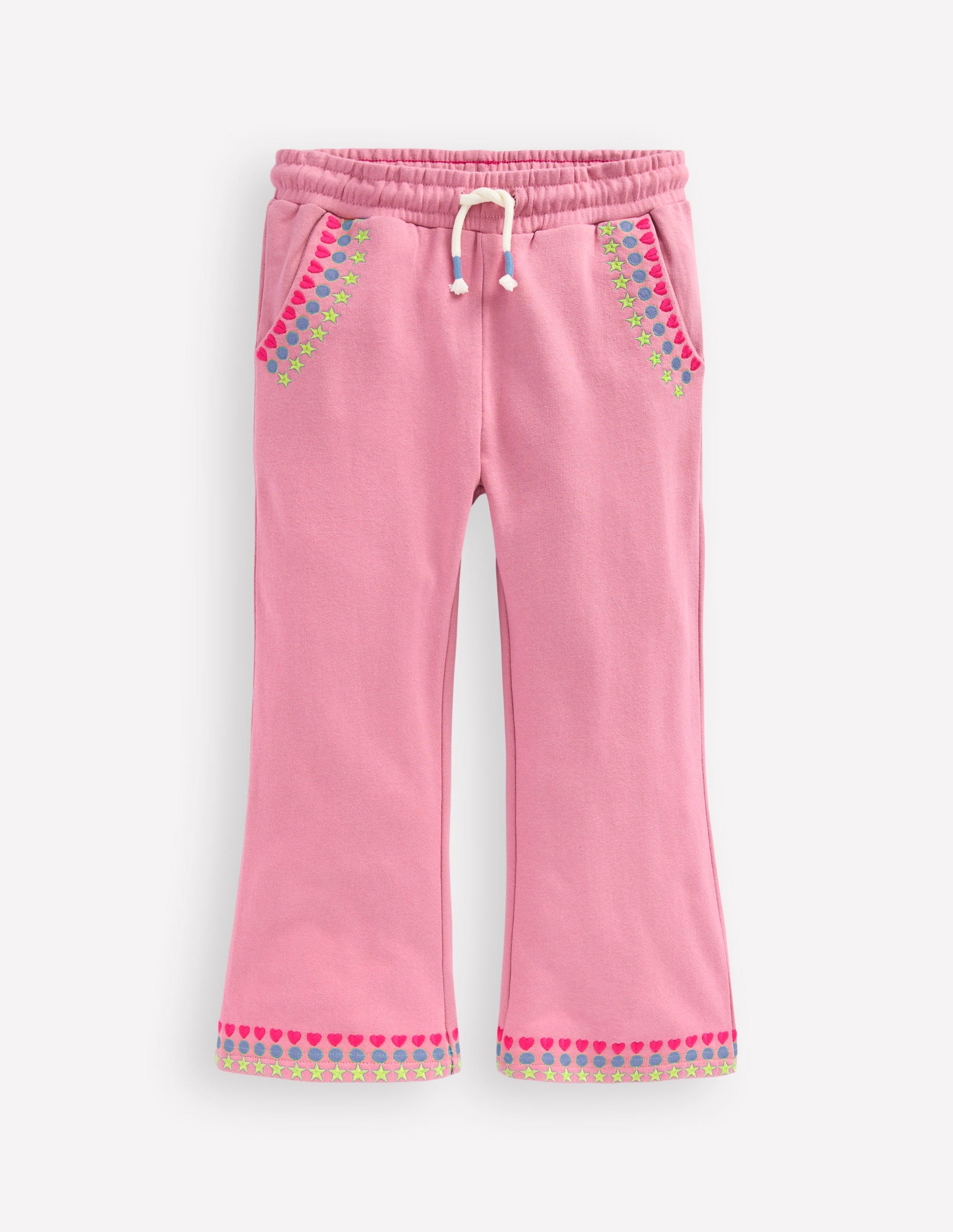 Embroidered Kickflare Joggers-Pink Haze Embroidery-1