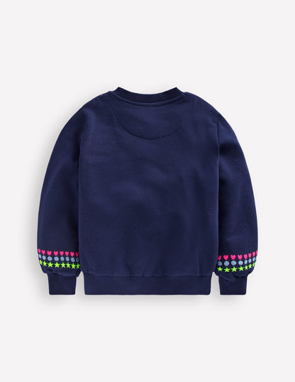 Embroidered Sweatshirt-College Navy Embroidery-2