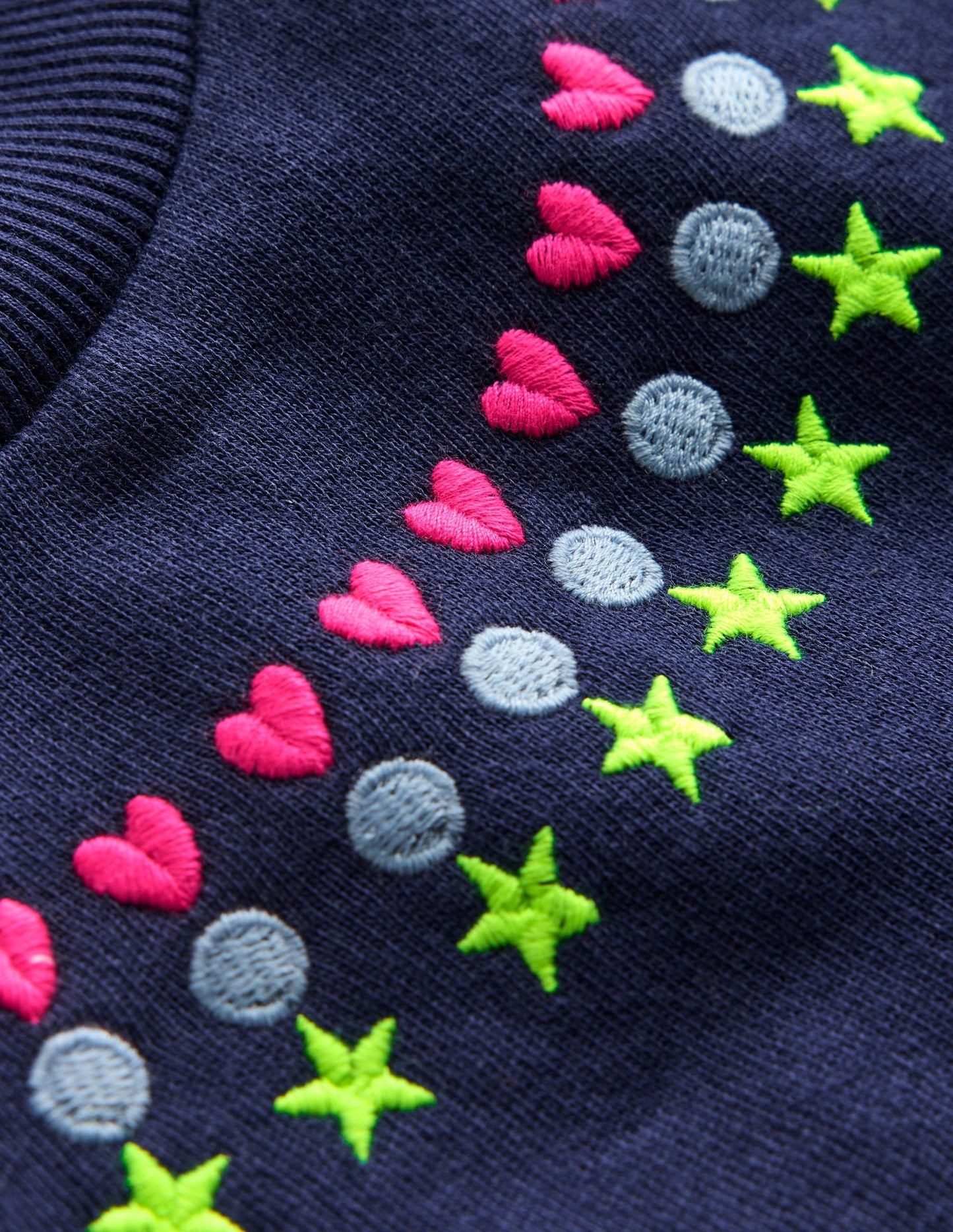 Embroidered Sweatshirt-College Navy Embroidery