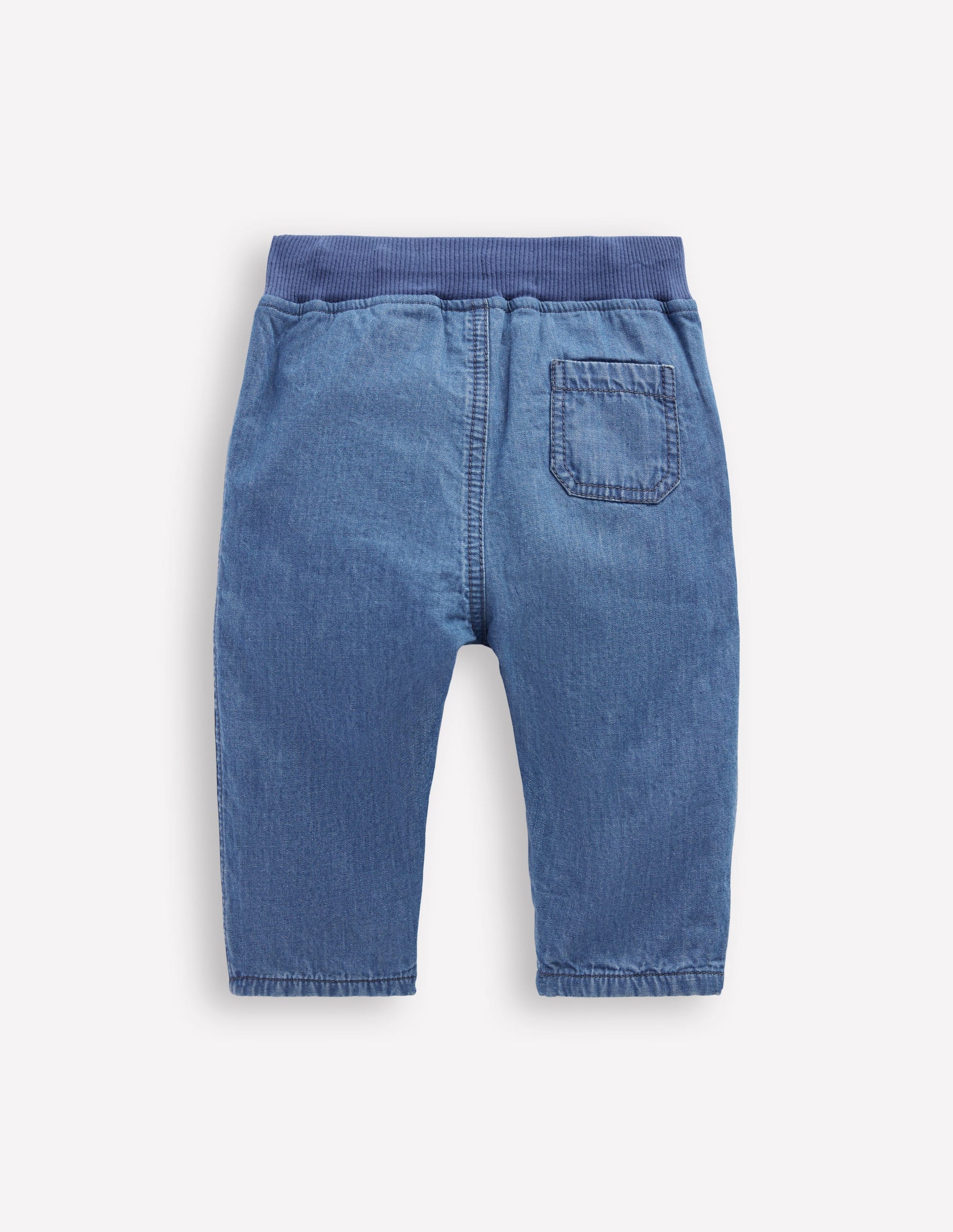 Cosy Lined Trousers-Blue Chambray-2