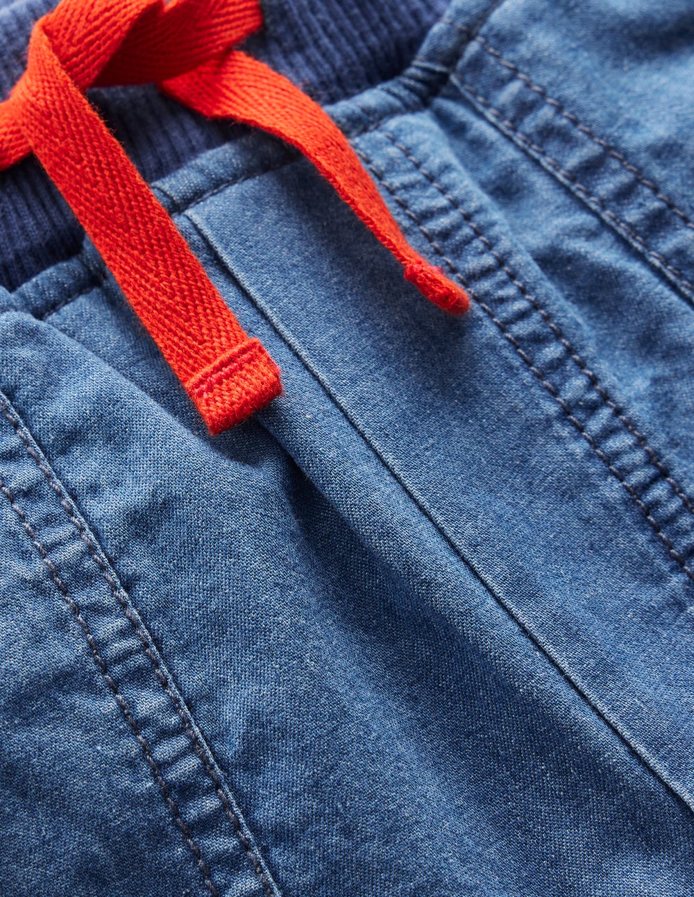 Cosy Lined Trousers-Blue Chambray-3