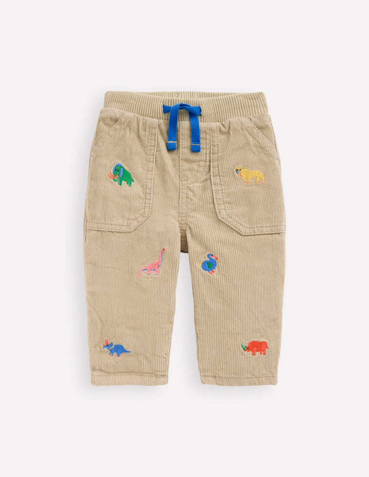 Cosy Lined Trousers-Prehistoric Embroidery
