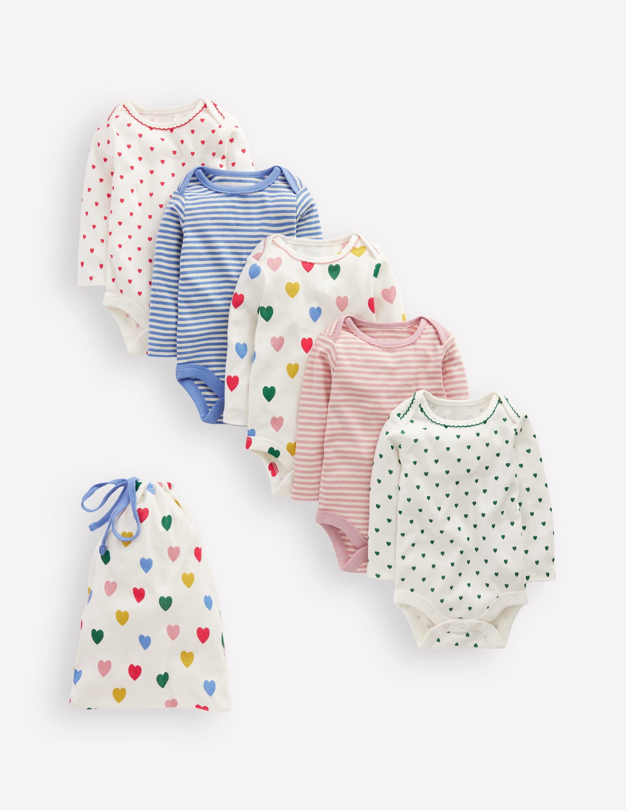 5-pack Bodies-Multi Hearts - Image 1