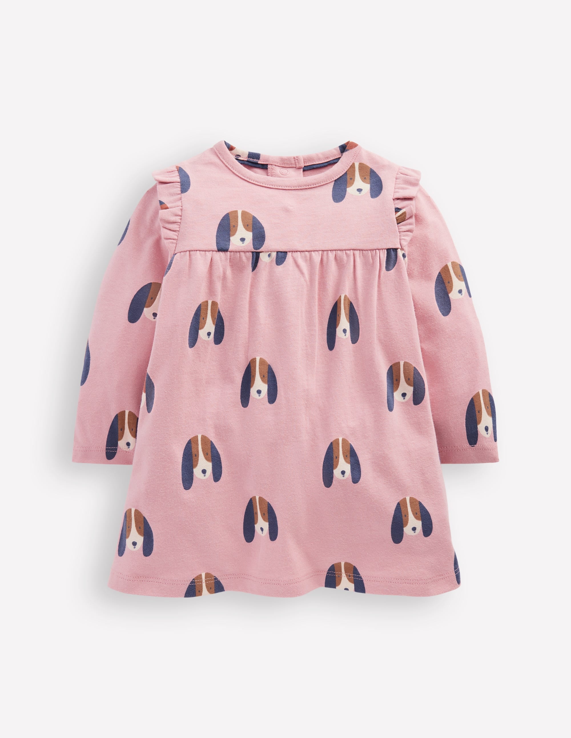 Printed Jersey Dress-Rose Pink Dogs - Image 1