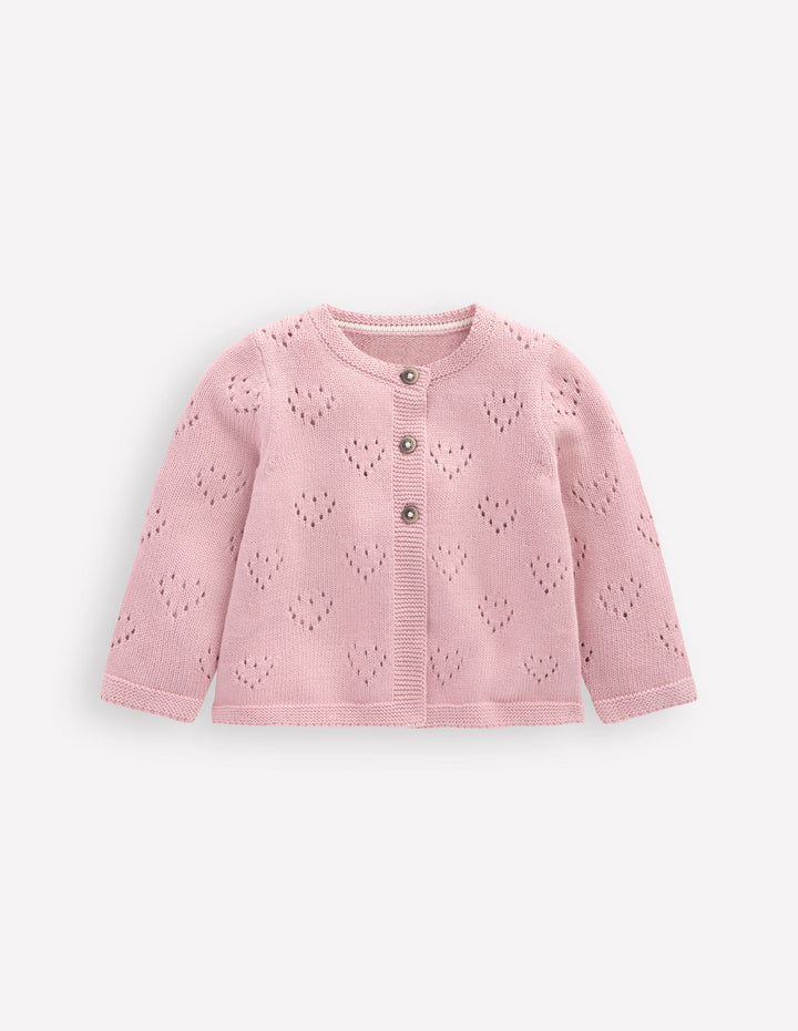 Pretty Pointelle Cardigan-Vintage Pink