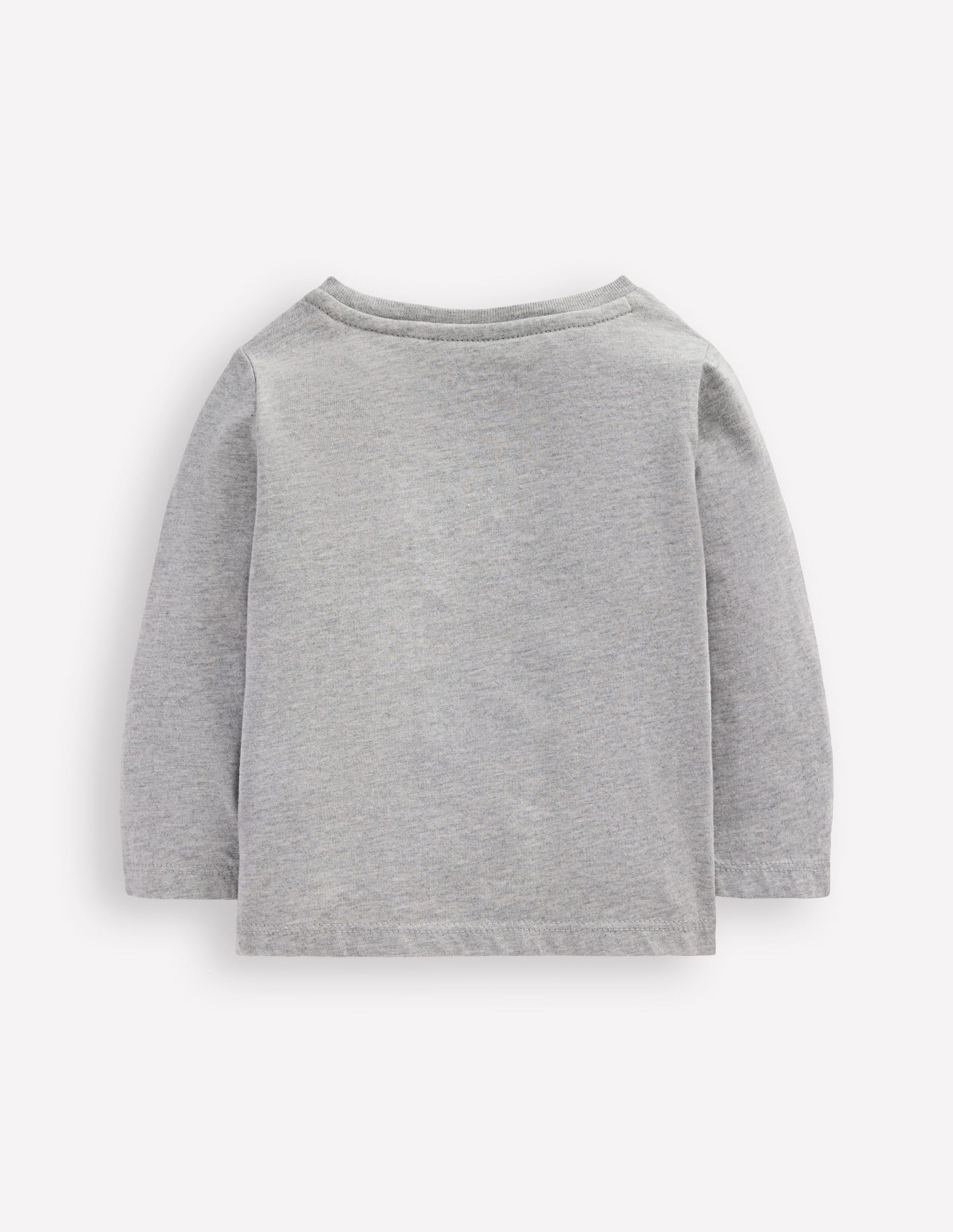 Long Sleeve Applique T-Shirt-Grey Marl Apples-2