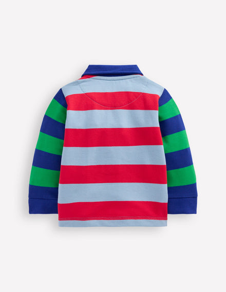 Jersey Sweat Rugby Shirt-Multi Stripes