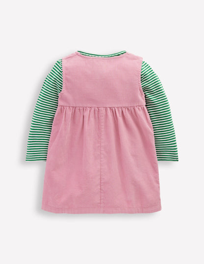 Woven Pinny Dress Set-Pink Apple-2