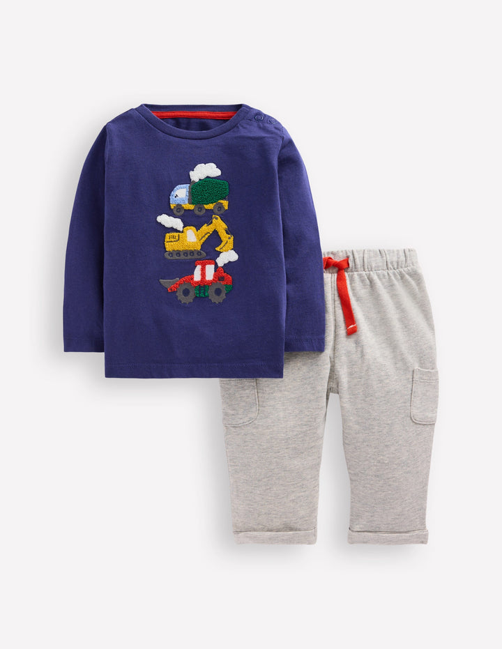 Appliqué Jersey Play Set-Blue Vehicles