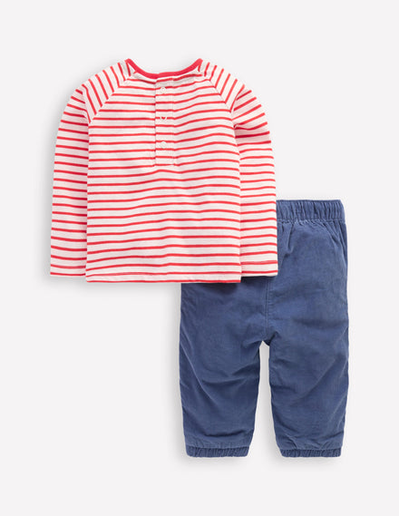 Woven & Jersey Play Set-Red Dino Stripe