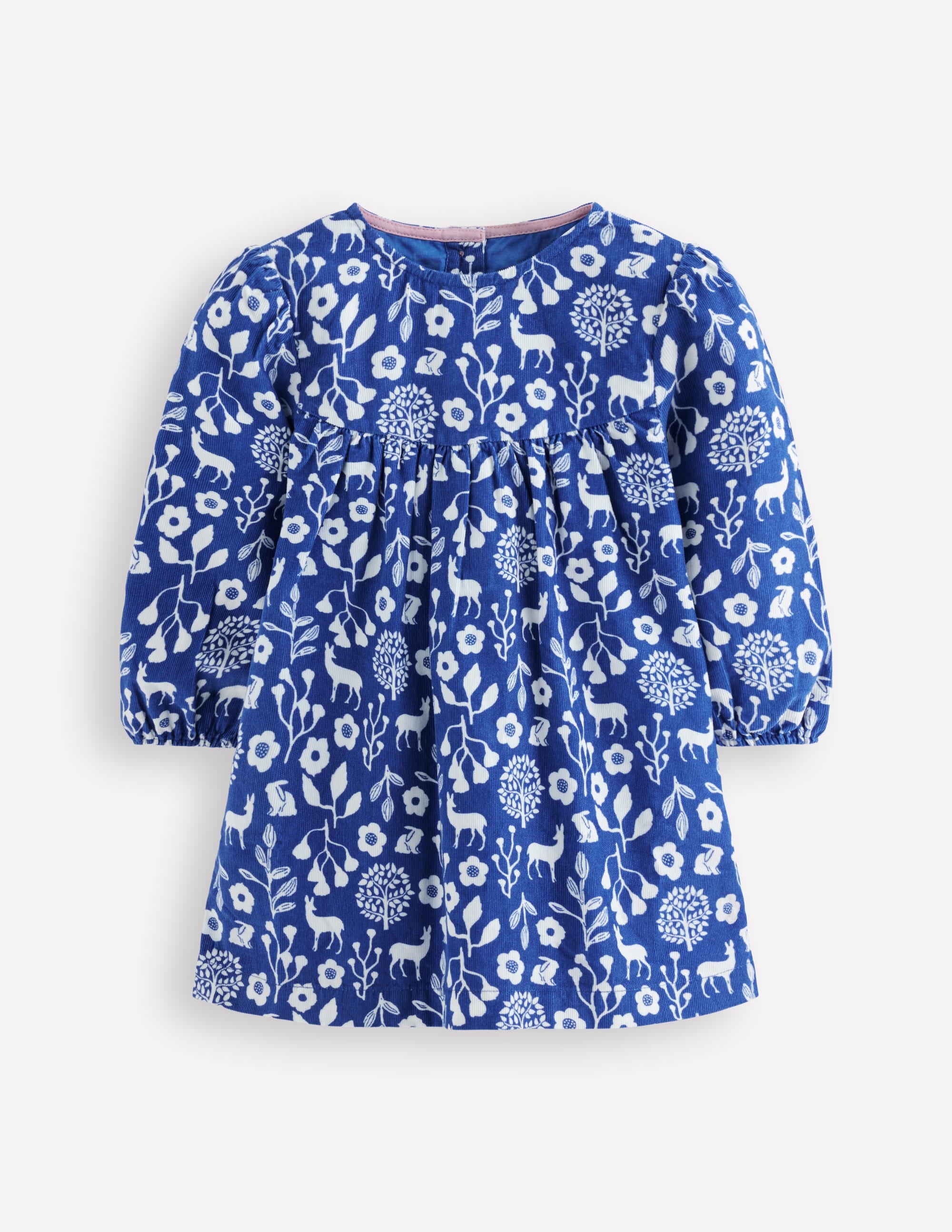 Yoke Detail Woven Dress-Blue Woodland Walk - Image 1