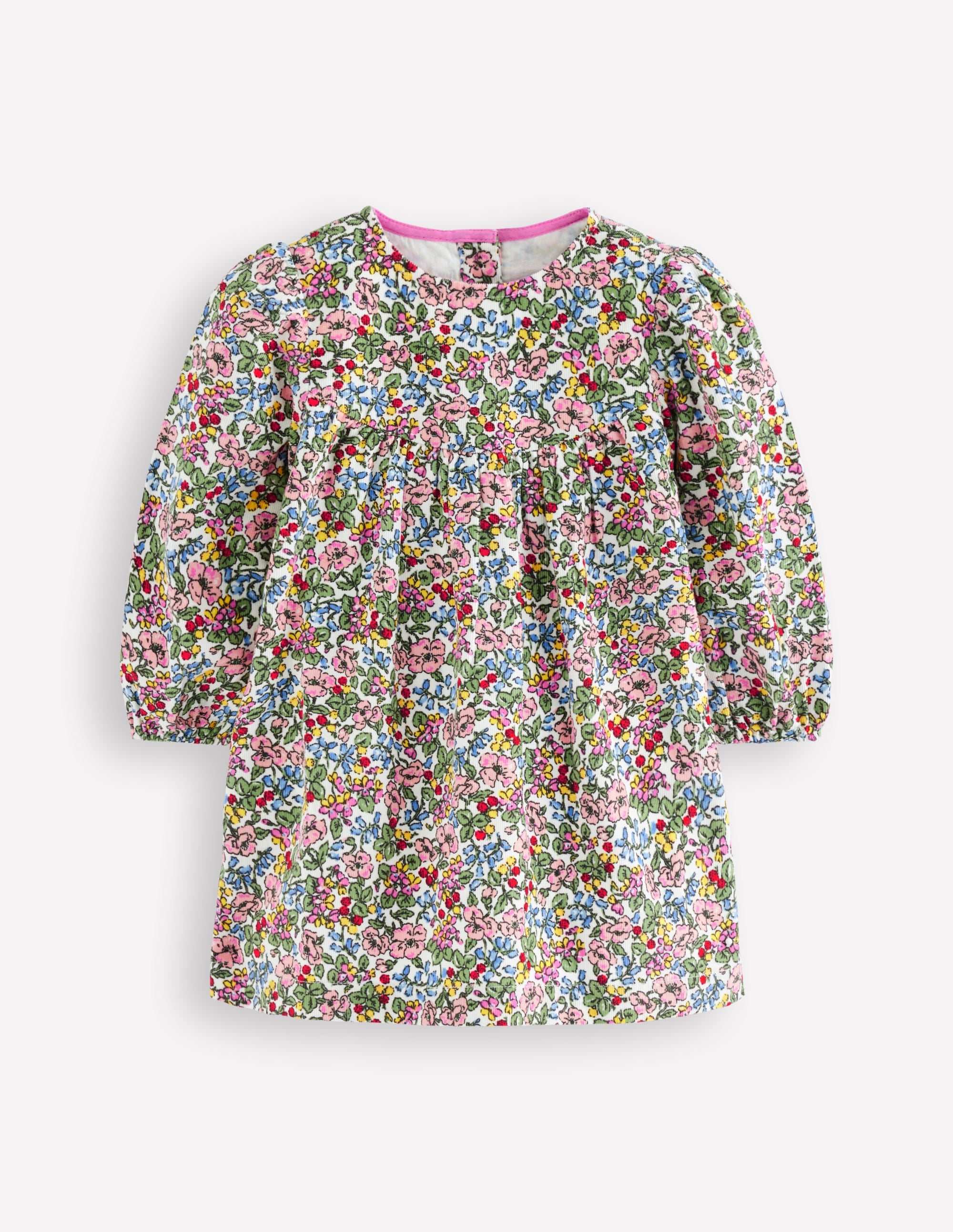 Yoke Detail Woven Dress-Coconut Berry Floral - Image 1