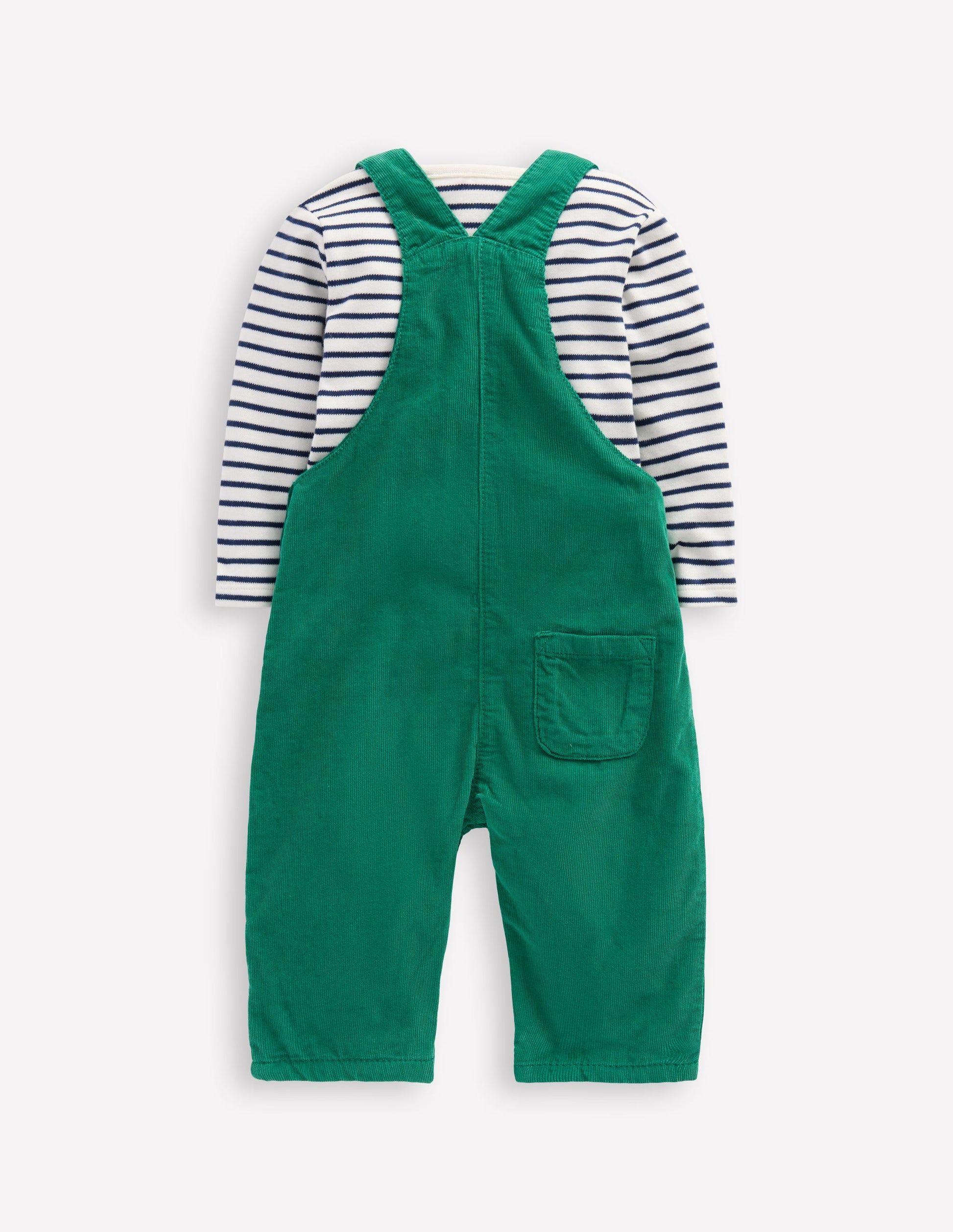 Cord Dungaree Set-Jewel Green-2