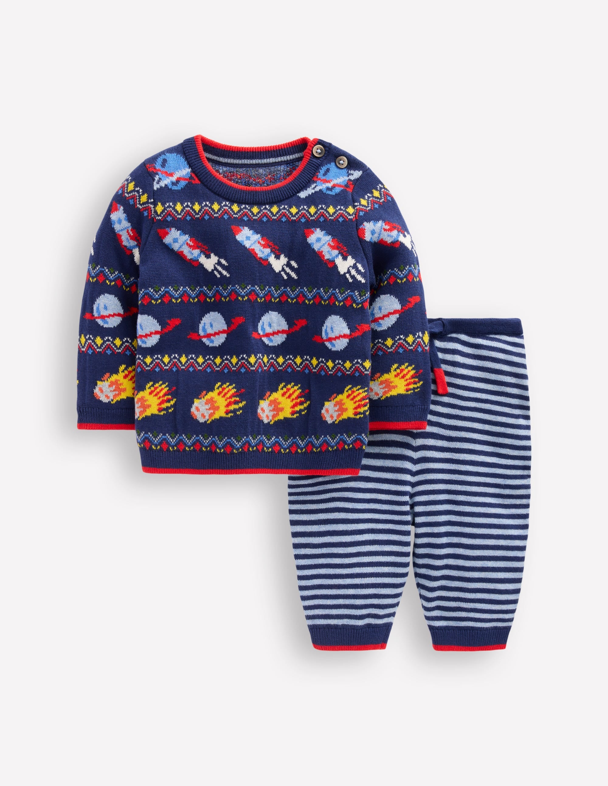 Knitted Play Set-Navy Space Fair Isle - Image 1