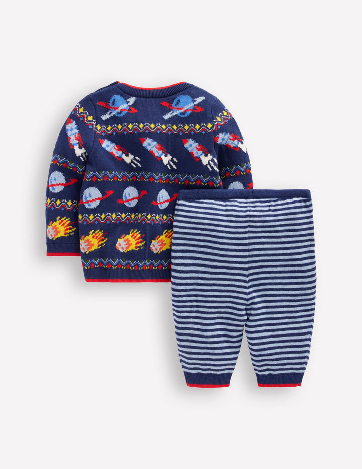 Knitted Play Set-Navy Space Fair Isle