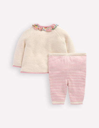 Pretty Knitted Play Set-Ecru Marl Hearts-3