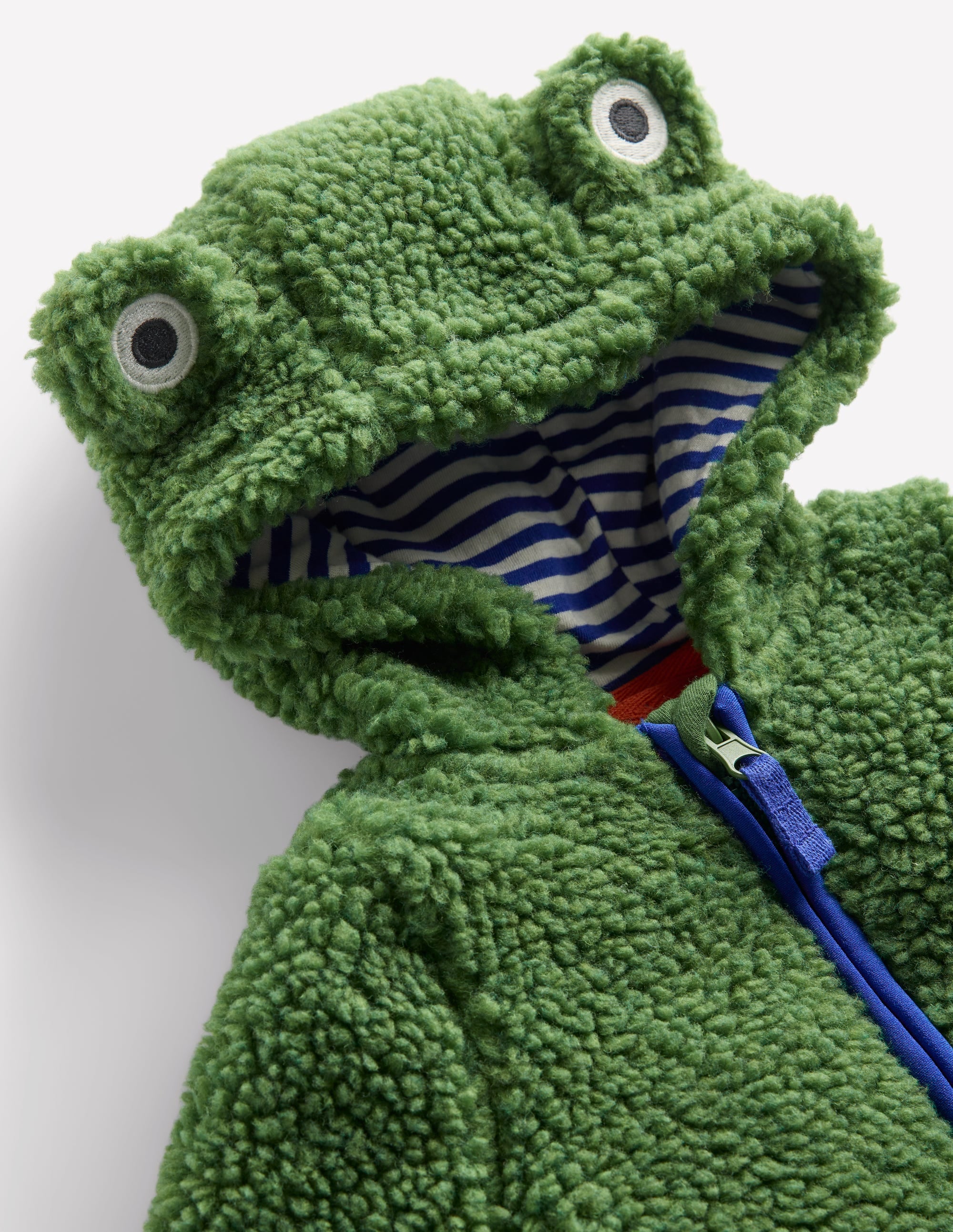 Novelty Cosy Borg Jacket-Broccoli Green Frog - Image 3