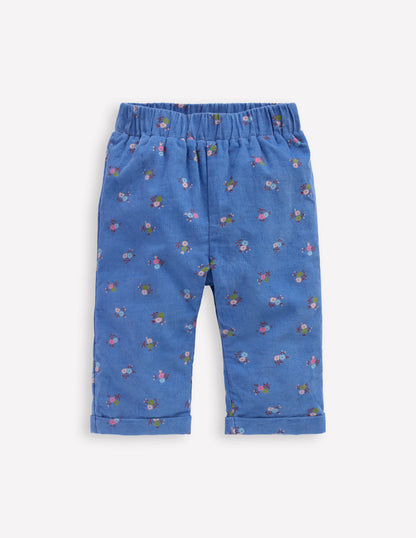 Cosy Lined Trousers-Bluejay Blue Spaced Ditsy-1