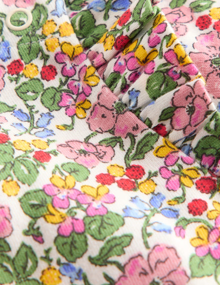 Frill Shoulder Body-Soft Ivory Berry Floral